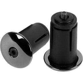 1Pairs Bike Handlebar Bar End Plugs, Aluminum Alloy Road Bicycle Grip, Expanding Adjustable Locking Caps Suits 17.5-23mm Handlebars for Mountain/City/Road Bikes (Black) in Kuwait
