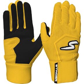 قفازات الضرب من سلسلة Stinger Sports Winder للبيسبول والكرة اللينة (للبالغين كبيرة، كروم أبيض/ذهبي) in Kuwait