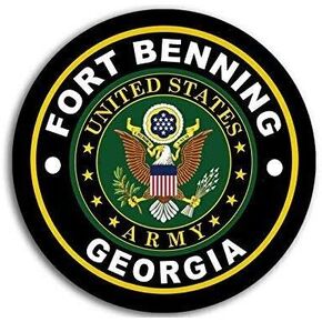 JR Studio 4x4 inch Round Fort Benning Army Base Sticker (Logo Insignia Emblem ga) Vinyl Decal Sticker Car Waterproof Car Decal Bumper Sticker in Kuwait