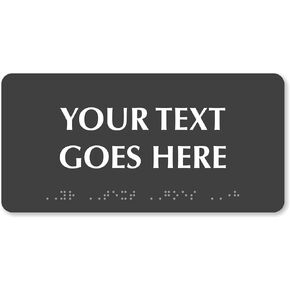 لافتة برايل مخصصة من SmartSign - 4 بوصة × 8 بوصة أفقية، متوافقة مع ADA، علامة بلاستيكية صلبة بسمك 60 مل للأعمال، في الداخل، في الهواء الطلق، الغرفة، المكتب، الحمام، خيارات أحمر/أسود/أزرق/أبيض، صنع في الولايات المتحدة الأمريكية in Kuwait