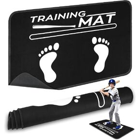 بساط ضرب البيسبول، مقاس 35.4 × 23.6 بوصة، بساط البيسبول والكرة اللينة مع وضع القدم، معدات دليل محاذاة وضعية الضرب للأطفال لتدريب التأرجح وتحسين الوضعية in Kuwait