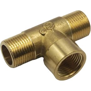 1 قطعة تركيبات الأنابيب النحاسية ذكر أنثى موضوع مستقيم الكوع 3-Way 4-Way التوصيل طوقا الجوز، موصل مقرنة محول النحاس (الحجم: Tee-MFM، اللون: 1/4") in Kuwait