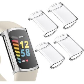 Meliya 4-Pack for Fitbit Charge 6/Charge 5 Screen Protector Case (Not for Charge 4/3), Full Around Protective Bumpers Cover for Fitbit Charge 6/5 Fitness Tracker (Clear*4) in Kuwait