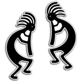 Kokopelli Set of 2 Vinyl Sticker - Car Phone Helmet Bumper Sticker Decal in Kuwait