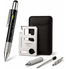 12 في 1 أداة القلم والفولاذ المقاوم للصدأ EDC المحفظة مجموعة هدايا مجموعة هدية | Multitool Duo Everyday Carry Gadget للرجال والنساء (حزمة) in Kuwait
