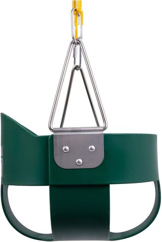 Orgrimmar Toddler Swing Seat High Back Full Bucket with Heavy Duty 66" Plastic Coated Chain, Snap Hooks and Tree Hanging Straps (Green) in Saudi Arabia