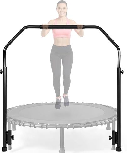 Arrowbash Adjustable Handle Bar Accessory for 40" Round Fitness Trampolines Non-Slip Cushy Rebounder Handle Accessory 4 Levels Adjustable Easy Assembly Trampoline Not Included in Saudi Arabia
