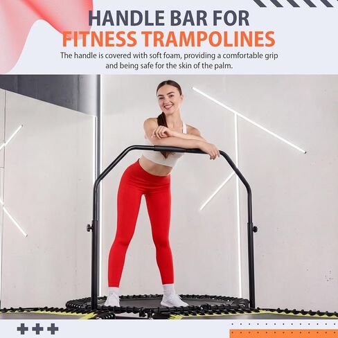 Arrowbash Adjustable Handle Bar Accessory for 40" Round Fitness Trampolines Non-Slip Cushy Rebounder Handle Accessory 4 Levels Adjustable Easy Assembly Trampoline Not Included in Saudi Arabia