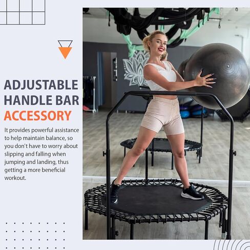 Arrowbash Adjustable Handle Bar Accessory for 40" Round Fitness Trampolines Non-Slip Cushy Rebounder Handle Accessory 4 Levels Adjustable Easy Assembly Trampoline Not Included in Saudi Arabia