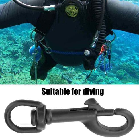 Tbest Xdeep Dive Clip,Double Snap Hook,Diving Bolt Snap,Diving Hook,Stainless Steel Double Ended Bolt Snap Hook Swivel Eye Snap Bolt Hook Kit Diving Accessory(75mm Black) in Saudi Arabia