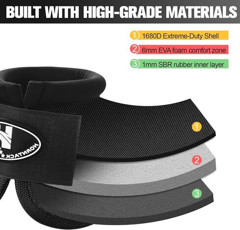 Bell Boots for Horses, Comfortable Fit Horse Bell Boots for Outdoor Sports, Professional Choice Prevent Sprains, Convenient Hook and Loop Design (Black, L) in Kuwait
