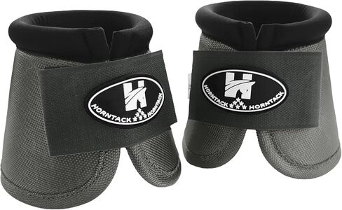 Bell Boots for Horses, Comfortable Fit Horse Bell Boots for Outdoor Sports, Professional Choice Prevent Sprains, Convenient Hook and Loop Design (Black, L) in Kuwait