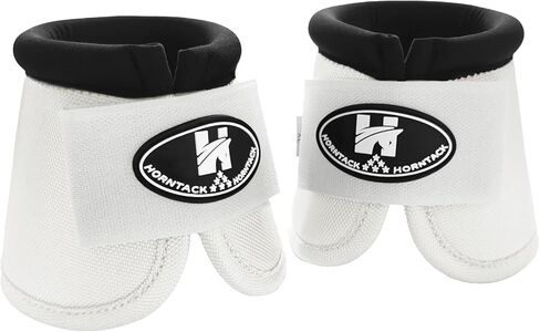Bell Boots for Horses, Comfortable Fit Horse Bell Boots for Outdoor Sports, Professional Choice Prevent Sprains, Convenient Hook and Loop Design (Black, L) in Kuwait