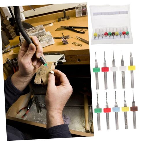 Vaguelly 30Pcs PCB Drill Bit Set Tungsten Micro Drill Bits for Jewelry Making Engraving and Crafting Drill Press Compatible in Kuwait