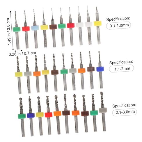 Vaguelly 30Pcs PCB Drill Bit Set Tungsten Micro Drill Bits for Jewelry Making Engraving and Crafting Drill Press Compatible in Kuwait