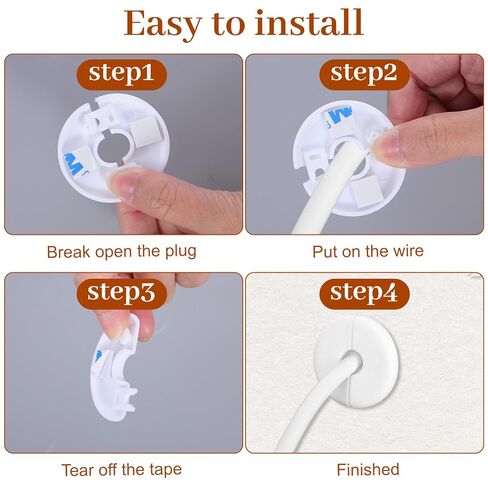 Molain 4Pcs Wall Grommets for Cables, Wall Cable Pass Through Accessories Cable Grommets Routing Kit for Ethernet Cables Organizing Protecting Cord in Kuwait