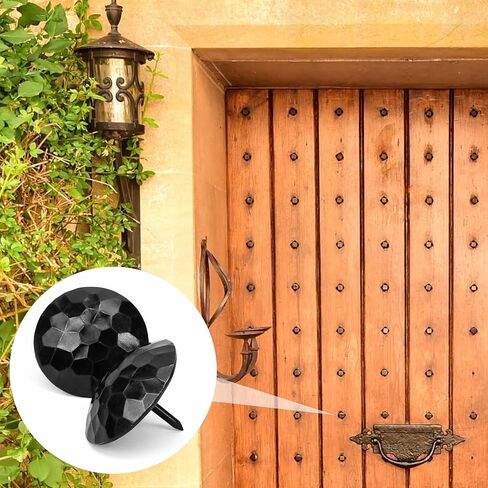 12 قطعة من حديد كلافوس 1.5 بوصة، مسامير تنجيد معدنية سوداء مستديرة مزخرفة مع لمسة نهائية ريفية عتيقة مطروقة للأبواب الخشبية والحظيرة والأثاث والبوابات والمصاريع in Kuwait