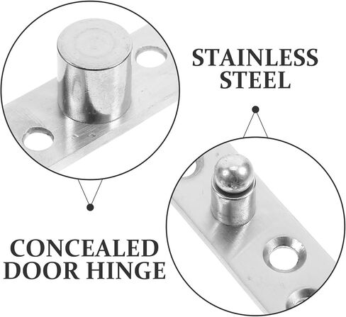 Holibanna 2pcs Stainless 360 Degree Rotating Pivot Hinges Hidden Center Shaft Offset Door Pivot Hinges for Cabinet and Wood Doors in Kuwait