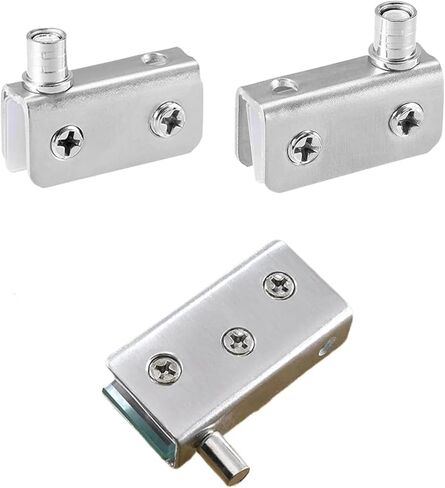 Glass Glass Pivot Hinge Wine Cabinet Door Rotating Pivot Clip Stainless Steel Door Shaft for 5-8mm Glass Cupboard Hinge Hardware(03) in Kuwait