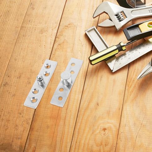 VALICLUD 2pcs 304 Stainless Metal Full-Rotation Pivot Door Hinges for Cabinet and Shed Doors, Concealed Small Size Center Axle Hardware for Industrial Use in Kuwait