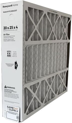 Honeywell FC100A1037-20" x 25" x 4" Pleated Air Filter, MERV 11 Bundle with Same Day Supply Filter Change Reminder (1-Pack) in Kuwait