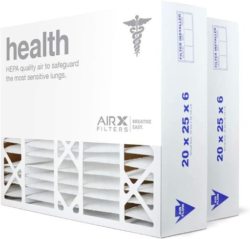 AIRx Filters 20x25x6 MERV 13 HVAC AC Furnace Air Filter Replacement for Aprilaire Space-Gard 201, Health 2-Pack, Made in the USA in Kuwait