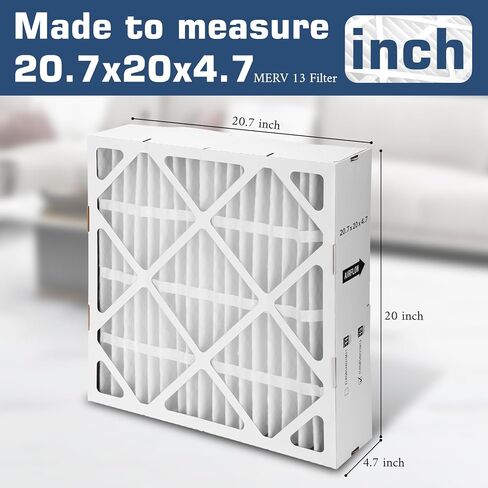 عبوتان من فلتر FLRQB5AH21M11 MERV 13 20.7 بوصة × 20 بوصة × 4.7 بوصة متوافق مع فلتر الهواء Trane FLRQB5AH21M11 FLRQB5AH21M13، بديل لفلتر وسائط QuikBox in Kuwait
