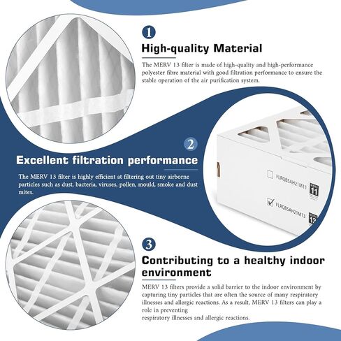 عبوتان من فلتر FLRQB5AH21M11 MERV 13 20.7 بوصة × 20 بوصة × 4.7 بوصة متوافق مع فلتر الهواء Trane FLRQB5AH21M11 FLRQB5AH21M13، بديل لفلتر وسائط QuikBox in Kuwait