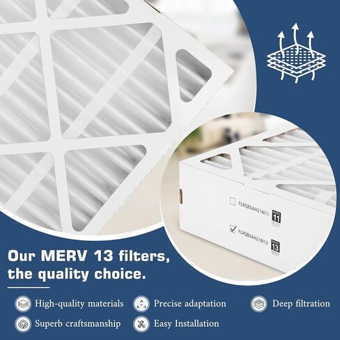 عبوتان من فلتر FLRQB5AH21M11 MERV 13 20.7 بوصة × 20 بوصة × 4.7 بوصة متوافق مع فلتر الهواء Trane FLRQB5AH21M11 FLRQB5AH21M13، بديل لفلتر وسائط QuikBox in Kuwait