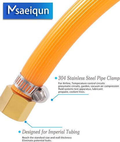 تركيبات خرطوم نحاسية، 1/8 أنثى NPT إلى 1/4 بوصة تركيب بارب، موصل محول معادن نحاسية مع مشبك خرطوم من الفولاذ المقاوم للصدأ، مثالي للهواء والوقود والغاز والزيت 11 in Kuwait