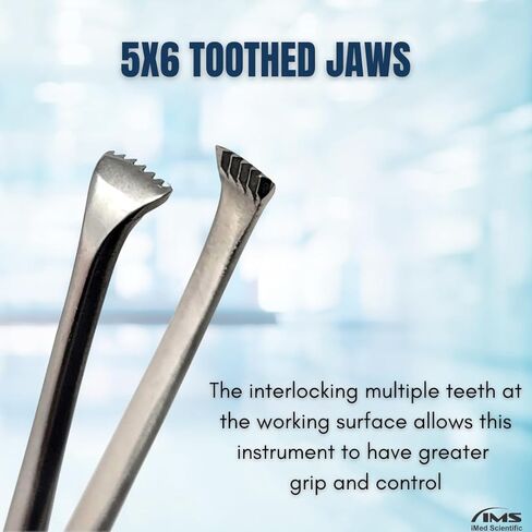 مشابك مسننة من الفولاذ المقاوم للصدأ من Allis تأتي بأسنان 4x5 و5x6 مع سقاطة قفل متعددة الأوضاع لقبضة محكمة (5x6 أسنان - 7 بوصات فضية) in Kuwait