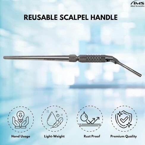 مقبض مشرط متعدد الوظائف قابل للتعديل رقم 4 مع 7 تعديلات متعددة الزوايا (0 درجة، 30 درجة، 60 درجة، 90 درجة، 120 درجة، 150 درجة، 180 درجة) سكين حامل شفرة من الفولاذ المقاوم للصدأ لاستخدامه في مجموعات مختبر تشريح طلاب الطب in Kuwait