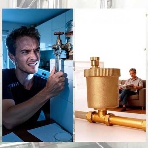صمام تنفيس هواء أوتوماتيكي 1/8 بوصة من النحاس NPT - لمشعاع البخار، الغلاية، نظام التسخين المائي - صمام نزف إطلاق الهواء التلقائي لإيقاف المشعات الباردة والضوضاء in Kuwait