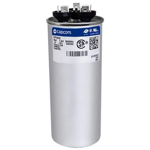 97F9882 40 + 7.5 uf MFD 440 Volt VAC - GE Genteq Replacement Round Run Capacitor by Capcom in Saudi Arabia