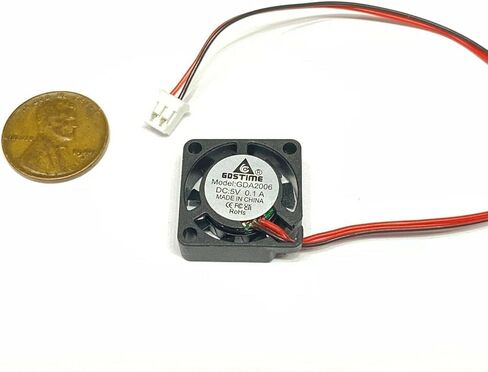 2 Pieces 20mm x 6mm 5V DC Cooling Fan, Mini Axial Fan for Desktop, 1.2W, 12000RPM, 0.65CFM, 23.7dBA, 2cm, 2 Pin PH2.0 Connector in Saudi Arabia