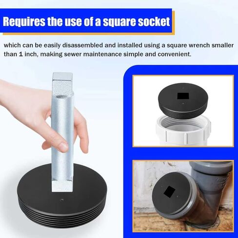 Sewer Cleanout Plug for 4" PVC Drain Pipe and Sewer Cleanout Cap Adapter - Plug Diameter 4.5 Inch - 2 Pcs in Saudi Arabia