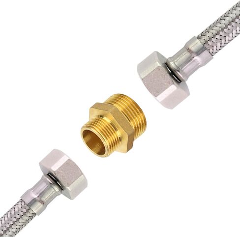 3pcs 3/4'' NPT x 1/2'' NPT Brass Hex Nipple,Brass Reducer 3/4 to 1/2 Adapter Pipe Fitting Reducing Solid Hex Nipple,3/4 male to 1/2 male Reducer Pipe Fitting for Connect Gas Water Pipe Systems in Saudi Arabia
