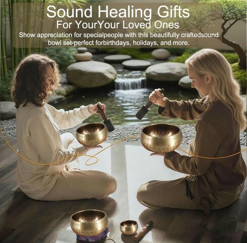 1 Set Singing Bowl Set - Authentic Hand-Adjusted Music Bowl with Cushion & Wooden Mallet - Ideal for Yoga, Relaxation, and Sound Healing in Saudi Arabia