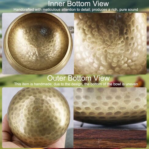 1 Set Singing Bowl Set - Authentic Hand-Adjusted Music Bowl with Cushion & Wooden Mallet - Ideal for Yoga, Relaxation, and Sound Healing in Saudi Arabia