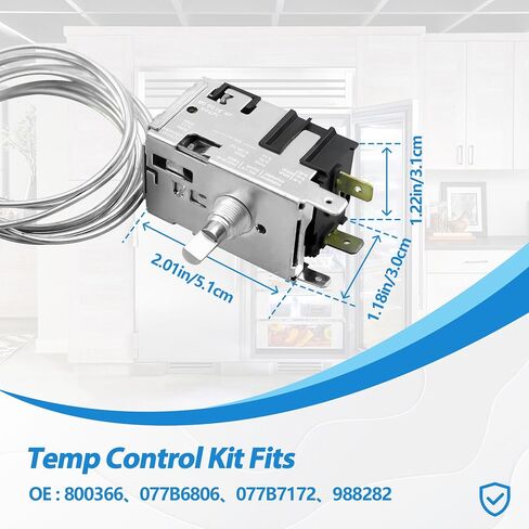 800366 Temp Control Kit Fit for True Refrigeration, 76" Coil Sensing Thermostat Replace 077B6806 077B7172 988282 in Saudi Arabia