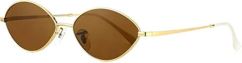 JIM HALO Vintage Oval Metal Sunglasses - Chic Cat Eye Style UV400 Protection Sun Glasses for Daily & Outdoor Use in Saudi Arabia