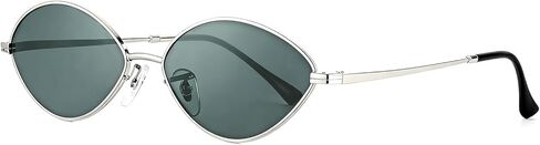 JIM HALO Vintage Oval Metal Sunglasses - Chic Cat Eye Style UV400 Protection Sun Glasses for Daily & Outdoor Use in Saudi Arabia