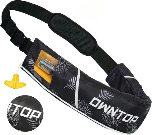 حزمة حزام سباحة قابل للنفخ أوتوماتيكيًا/يدويًا من owntop، نافذة شفافة ومظهر منخفض، تتضمن أسطوانة ثاني أكسيد الكربون 24 جم، قابلة للتحويل يدويًا لقوارب الكاياك، وصيد الأسماك، ورياضات المجداف in Kuwait