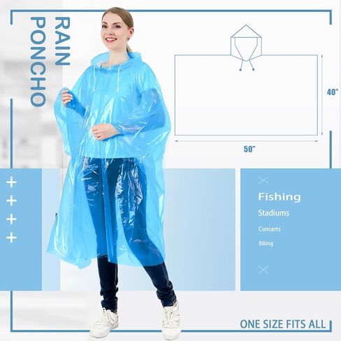 معاطف مطر للاستعمال مرة واحدة للأطفال 6 عبوات/حزمة للبالغين 10 و6 عبوات/عباءات عائلية 6 عبوات معاطف طوارئ أكثر سمكًا in Kuwait