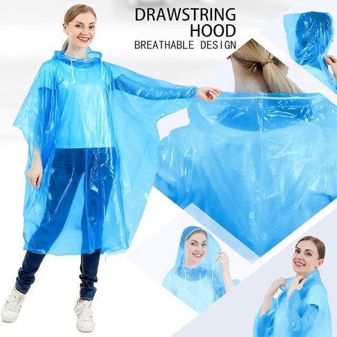 معاطف مطر للاستعمال مرة واحدة للأطفال 6 عبوات/حزمة للبالغين 10 و6 عبوات/عباءات عائلية 6 عبوات معاطف طوارئ أكثر سمكًا in Kuwait