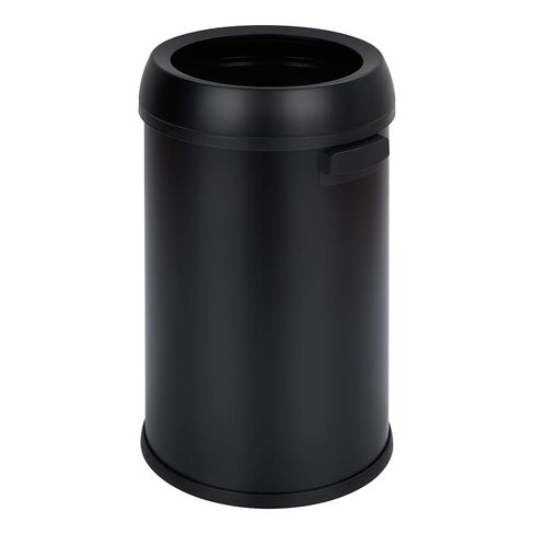 17 gal/65 l Trash Can, Stainless Steel Open Top Kitchen Trash Can, Fingerprint-Proof Commercial Round Trash Bin, Heavy Duty Garbage Can for Restaurant, Home, Office(Black) in Saudi Arabia