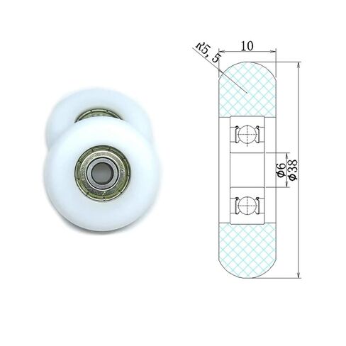 6x38x10mm BSR62638-10 OD 38mm Rower Wheel Plastic Coated Bearing Wheels 4Pcs in Saudi Arabia