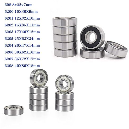 608 6200 6201 6202 6208 ZZ 2RS المعادن ختم كرة أخدود عميقة تحمل 12x32x10 مللي متر 10 قطعة (608 8X22X7MM_ABEC 3) in Kuwait