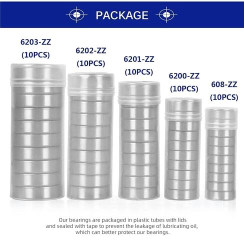 608 6200 6201 6202 6208 ZZ 2RS المعادن ختم كرة أخدود عميقة تحمل 12x32x10 مللي متر 10 قطعة (608 8X22X7MM_ABEC 3) in Kuwait