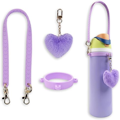 Handle Strap and Cherry Charm Set for Owala Water Bottle 24 oz, 32 oz, 40 oz, Owala Kids, Owala Coffee Tumbler, Owala FreeSip – Includes Handle Strap, for Owala Accessories & Stanley Cup Accessories in Saudi Arabia